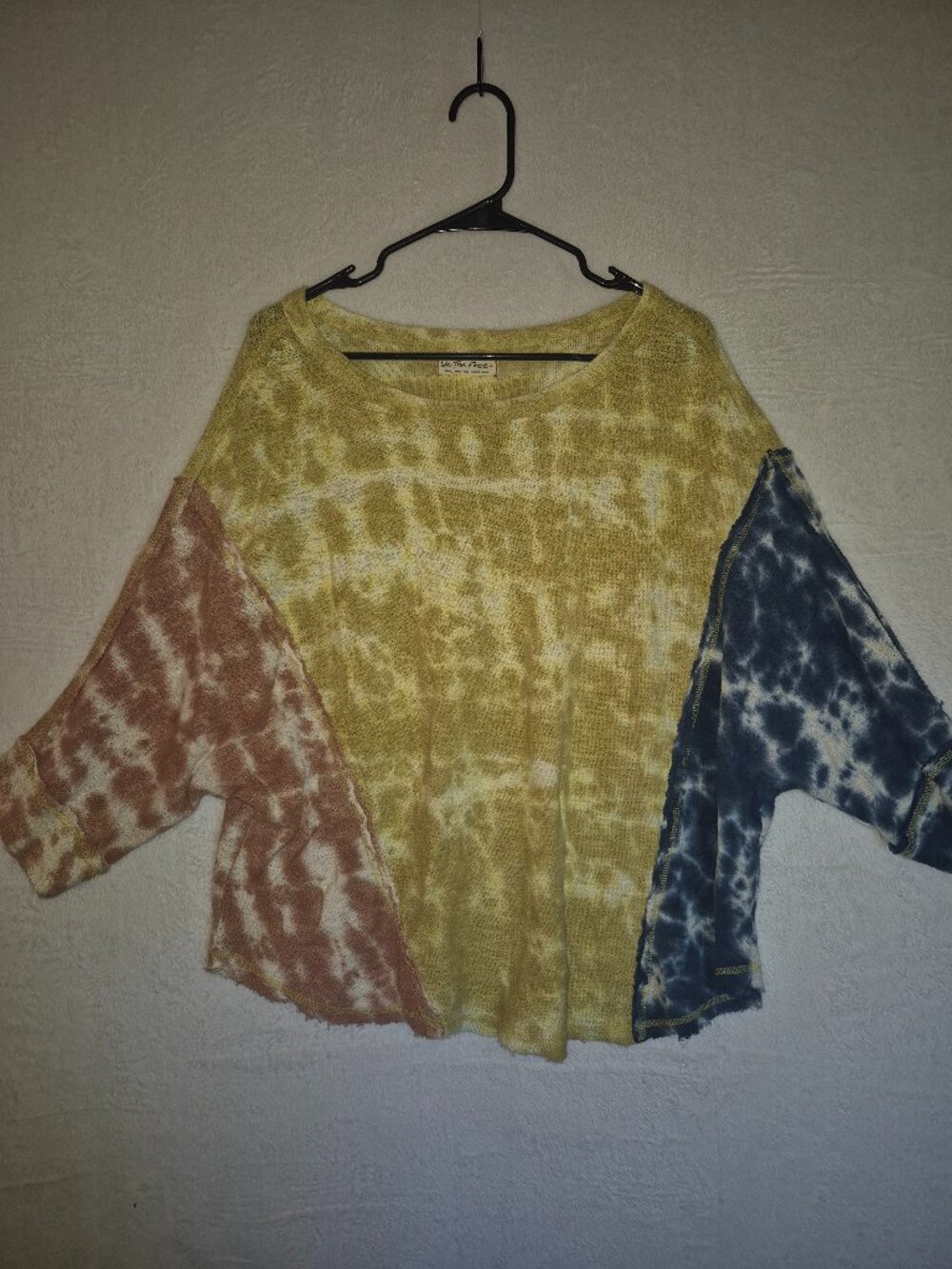 We The Free Free People Oversized Tie Dye Terry Cloth Batwing Sweater S Comfy